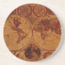 Old World Map Coaster