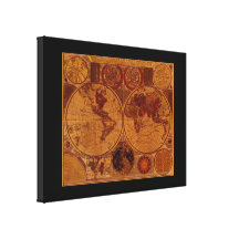 Old World Map Poster Canvas Print