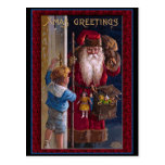 Old World Santa Xmas Greetings Postcards