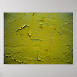 Old Yellow paint cracked Poster