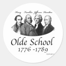 Olde School Round Stickers