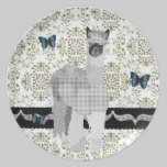 Olive Alpaca Boho Butterfly Damask Plate plates