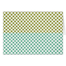 Olive and Green Polka Dots Greeting Cards