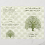 Olive Oak Wood Grain Tree Wedding Program Custom Flyer
