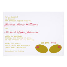 Olive You Wedding Invites