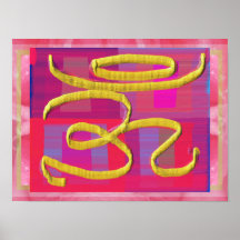 Om Healing Sign on Silk Screen Poster