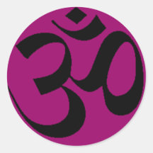 OM - SANSCRIT FOR PEACE ROUND STICKERS