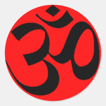 OM - SANSCRIT FOR PEACE ROUND STICKERS