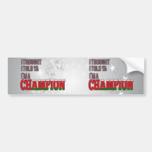 Omani and a Champion Bumper Sticker