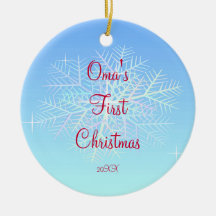 Oma's First  Christmas Snowflake Ornament