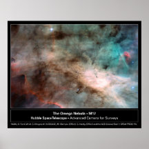 Omega Nebula M17 Hubble Telescope Photo Posters