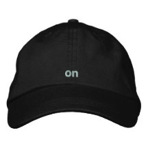 on embroidered hat