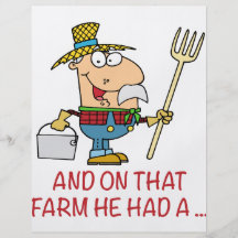 ON THAT FARM HE HAD A old macdonald farmer Flyers