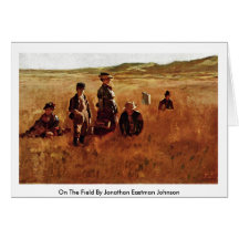 On The Field By Jonathan Eastman Johnson Greeting Card