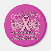 One in 1900 Women in their 40s Breast Cancer Fridge Magnet