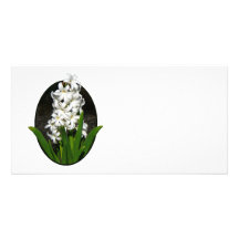 One White Hyacinth Personalized Photo Card