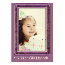 One Year Old  Girls Birthday Photo Cards Business Cards
