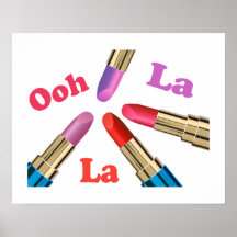 Ooh La La Luscious Lipstick Poster