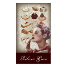 Oohlala pastry Vintage Paris bakery Business Card Templates