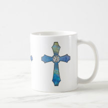 Opal & Diamond Jewel Cross Mug