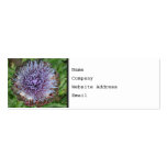 Open Artichoke Flower. Purple. Business Card Templates