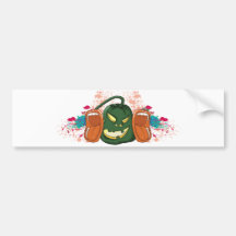 open up and say HALLOWEEN retro vector design Bumper Sticker