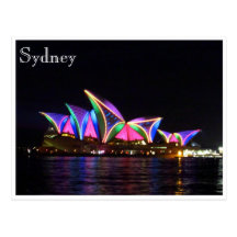 opera house bright lights post card