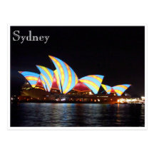 opera house light stripes postcard