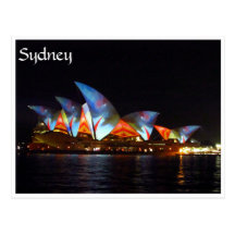 opera house sydney bright postcard