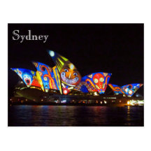opera house vivid fun postcard