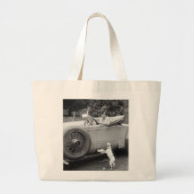 Opera Singer with her Dog, 1920s Canvas Bags