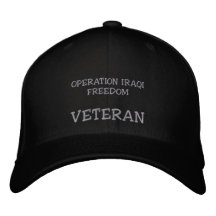 OPERATION IRAQI FREEDOM, VETERAN EMBROIDERED BASEBALL CAP