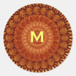 Oran Daisy Wreath  Monogram Wedding Envelope Seal Round Stickers