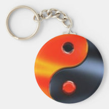 orange and black yin yang keychains