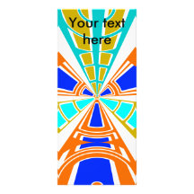 Orange and blue rectangle design rack card template