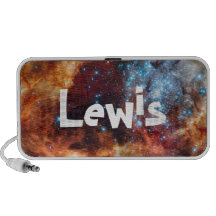 Orange and blue star cluster with twinkling stars iPhone speaker