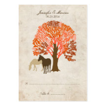 Orange and Brown Autumn Horses Business Card