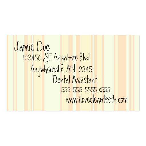 Orange and Cream Stripe Business Card
