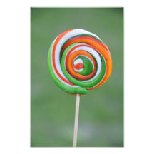 Orange and green lollipop photograph