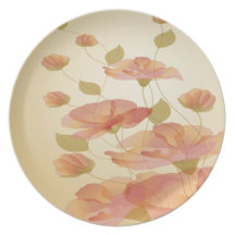 Orange and Pink Flowers Plates