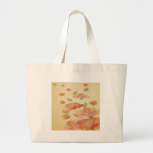 Orange and Pink Flowers Tote Bags