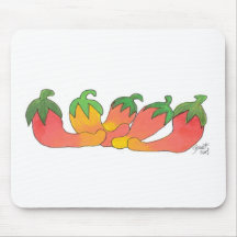 Orange and Red Peppers Mouse Mat