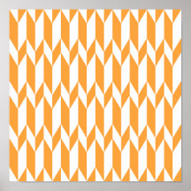 Orange and White Abstract Graphic Pattern. Print
