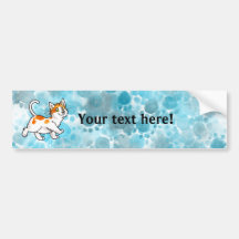 Orange and White Kitty Bumper Stickers