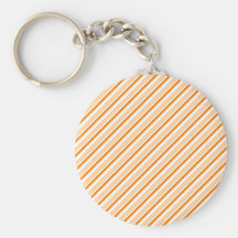 Orange and White Striped Keychain