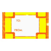 Orange and yellow GIFT TAGS Business Card Templates