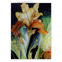 Orange and Yellow Iris Greeting Card