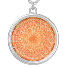 Orange Batik Watercolor Mandala Jewelry