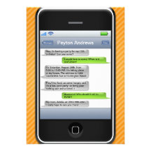 Orange/Black Smart Phone iParty Birthday Party Personalised Invitation