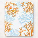Orange & Blue Coral Mousepad